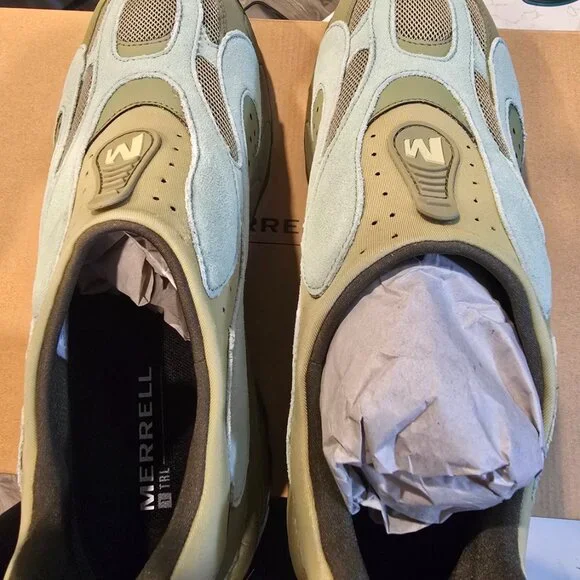 Merrell Moc Speed Streak Evo SE Suede Sneakers Mens SLIP-ON SIZE 10 Olive NEW - Picture 7 of 14